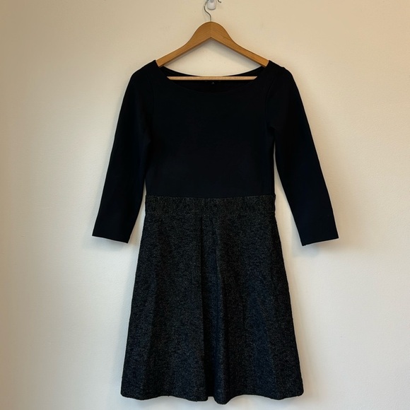 Theory Dresses & Skirts - Theory Long Sleeve Stretch Cotton Top and Wool Pleated Skirt Combo Dress Size 6